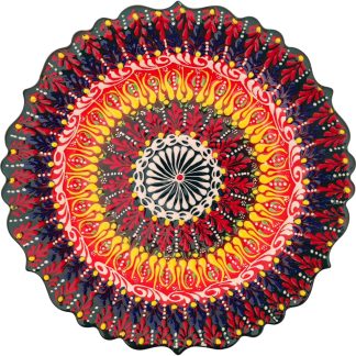 AYENNUR-Turkish-Ceramic-Decorative-Plate-Multi-Color-Red